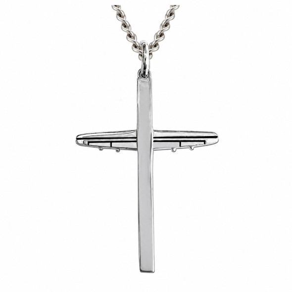 Men's Airplane Cross Necklace- Isaiah 40:31