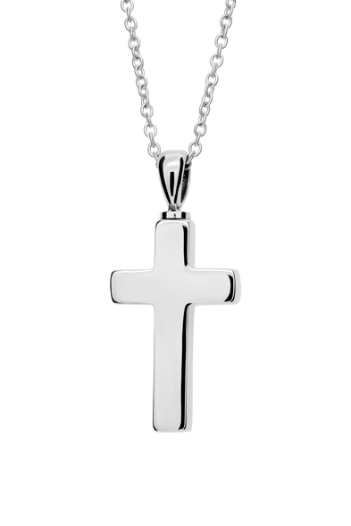 Shields of Strength Women's Stainless Steel In Memory Of Cross Necklace - Revelation 21:5-Front View Shields of Strength Women's Stainless Steel In Memory Of Cross Necklace - Revelation 21:5-Front View