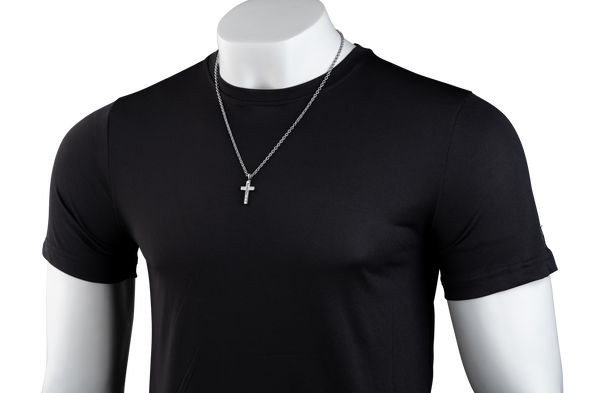 Shields Of Strength Men's Stainless Steel In Memory Of Cross Necklace - Revelation 21:5