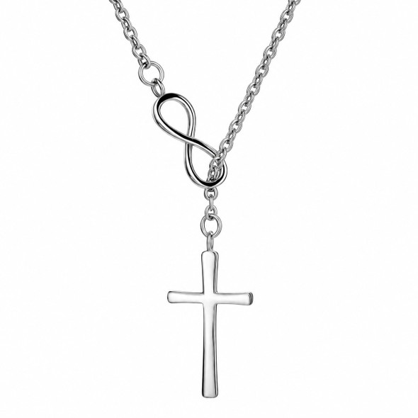Women's Stainless Steadfast Love Infinity Cross Necklace
