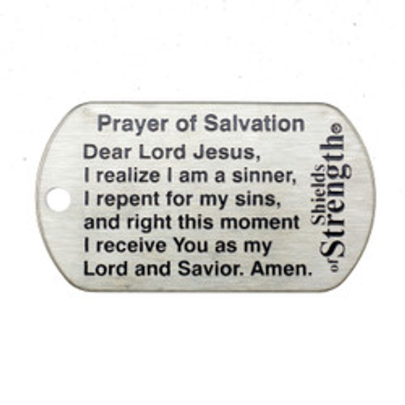 Shields Of Strength Joshua-Flag Stainless Steel Dog Tag Necklace-Joshua 1:9 - Back View
