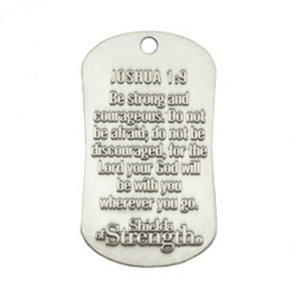 Shields Of Strength Operation Enduring Freedom Antique Finish Necklace-Joshua 1:9 Shields Of Strength Operation Enduring Freedom Antique Finish Necklace-Joshua 1:9
