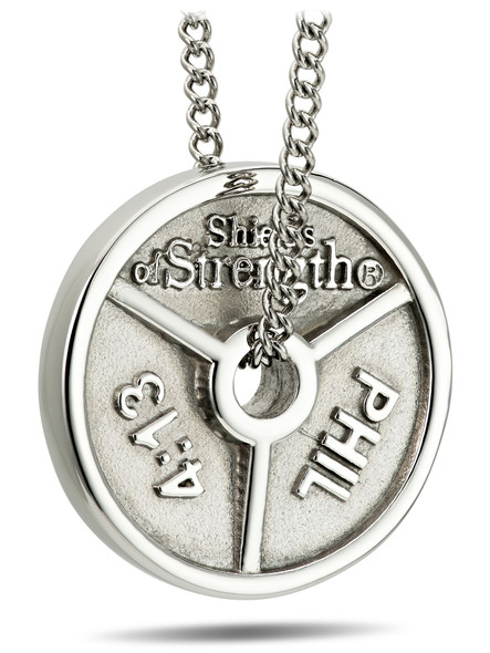 Women's Stainless Steel 3-Bar Weight Plate Necklace-Phil 4:13