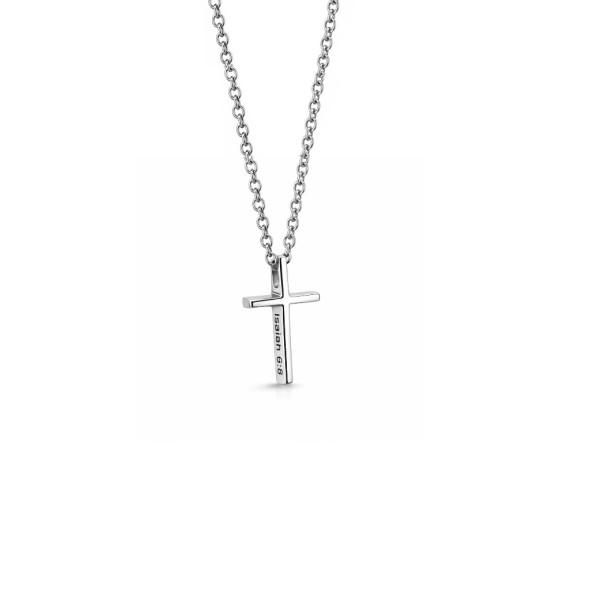 Stainless Women's Send Me Cross Necklace- Isaiah 6:8