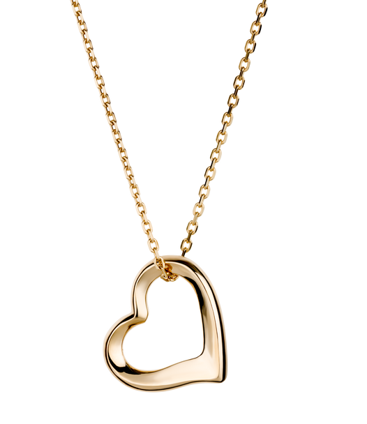 Shields Of Strength  14K Solid Yellow Gold Forever Heart Necklace- Psalm 118:1-Front View
