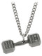 Shields Of Strength Men's Antique Finish Dumbbell Necklace-Luke 1:37- Back View