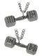 Shields Of Strength Men's Antique Finish Dumbbell Necklace-Luke 1:37- Front -Back View