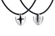 Shields of  Strength Stainless Steel Shield Pendant Necklace-Joshua 1:9 on Leather Cord Front and Rear View