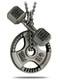 Dumbbell Grip Plate Necklace Phil 4:13 Men's Antique Finish Front View