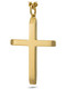 Front view of men's tapered cross necklace with John 19:30 'It is finished' bible verse engraving in gold-plated – meaningful Christian gift for daily faith reminder from Shields of Strength. Front View