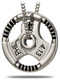 Shields of Strength Women's Stainless Steel Grip Plate Necklace-Philippians 4:13 Front View