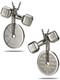 Shields of Strength Women's Stainless Steel Mini Combo Necklace-Romans 8:37 Weight Plate/Luke 1:37 Dumbbell - Front & Back View
