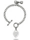 Shields of Strength Stainless Steel Mini Heart Bracelet with Mini Dumbbell-Luke 1:37 Back View