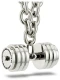 Men's Stainless Steel Stack Plate Dumbbell on Linked Chain Necklace-Phil 4:13