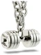 Men's Stainless Steel Stack Plate Dumbbell on Linked Chain Necklace-Phil 4:13