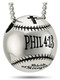 Shields Of Strength Women's Stainless Steel 3-D Softball Pendant Necklace-Phil 4:13. Front View