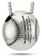 Shields Of Strength Women's Stainless Steel 3-D Softball Pendant Necklace-Phil 4:13.  Back View