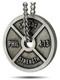 Shields of Strength Women's Antique Finish Mini Weight Plate Necklace-Phil 4:13 Front View