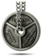 Shields of Strength Men's Antique Finish 3-Bar Weight Plate Necklace- Phil 4:13 Back View