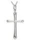 Stainless Steel Thin Cross Necklace-Front View