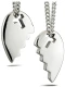 Friends Stainless Split Heart With Cut Out Necklace