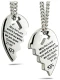 Friends Stainless Split Heart With Cut Out Necklace