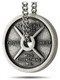 Shields of Strength Men's Stainless Steel with Antique Finish Weight Plate Necklace-Phil 4:13- Back View