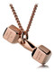 Shields Of Strength Women's Rose Gold Stainless Steel Mini Dumbbell Necklace-Luke 1:37- Back View