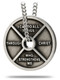 Shields Of Strength Women's Antique Finish High Relief Weight Plate Necklace-Phil 4:13- Back View