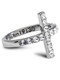 Shields Of Strength Women's Stainless Steel Cross Ring accented with Swarovski Crystals-John 19:30- Side View