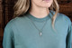 Shields of Strength Women's Rose Plated Gold Faith Cross Necklace-Hebrews 11:1 Lifestyle Image