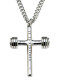 Men's Dumbbell Cross Necklace- John 19:30