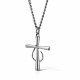 Men's Fish Hook Cross Pendant-Matthew 4:19