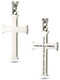 Women's Stainless Steel Flare Cross Necklace-Phil 4:13-Front and Back View