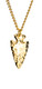 Shields of Strength Men's Gold Plated Stainless Steel Rugged Arrowhead Necklace-2 Samuel 22:2