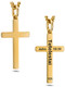 Front and Back View 14K gold plated Men's Perfect Cross Necklace, engraved with Tetelestai (John 19:30).