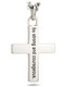 Shields of Strength Women's Stainless Steel Joshua 1:9 Cross Necklace-Back View