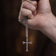 Shields Of Strength Men's Stainless Steel Wrench Cross Necklace- Philippians 4:13 Lifestyle Image