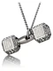 Women's Crystal Dumbbell Necklace - Philippians 4:13