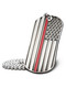 Shields Of Strength Thin Red Line Firefighter Antique Finish Dog Tag Necklace-Isaiah 6:8- Front View