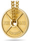 Shields of Strength Men's Gold Plated Stainless Steel High Relief Weight Plate Necklace-Phil 4:13 Front View