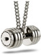Men's Stainless Steel Stack Plate Dumbbell Necklace - Phil. 4:13 - Rear Image