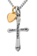 Women's Stainless Cross and Gold Plated Dainty Heart Combo Necklace- John 19:30 / John 14:6