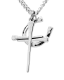Woman's Stainless Horseshoe Nail Cross / Horseshoe Combo Necklace - John 19:30 / 1 Corinthians 16:13