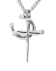 Woman's Stainless Horseshoe Nail Cross / Horseshoe Combo Necklace - John 19:30 / 1 Corinthians 16:13