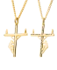 Men's Small Lineman Cross Necklace - John 1:4