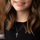 Women's Small Philippians 4:13 Cross Necklace