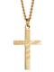 Shields of Strength Men's 4:13 Flag Cross Necklace Gold - Philippians 4:13-Front View