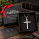 Men's Philippians 4:13 Flag Cross Necklace - Philippians 4:13