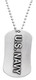 Navy Antique Finish Dog Tag Necklace-Joshua 1:9